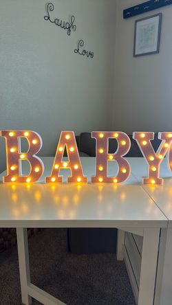 Pink Baby Girl LED Letters