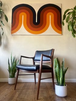 Gorgeous Pair 1960's Johnson Chair Co., Walnut  Armchairs