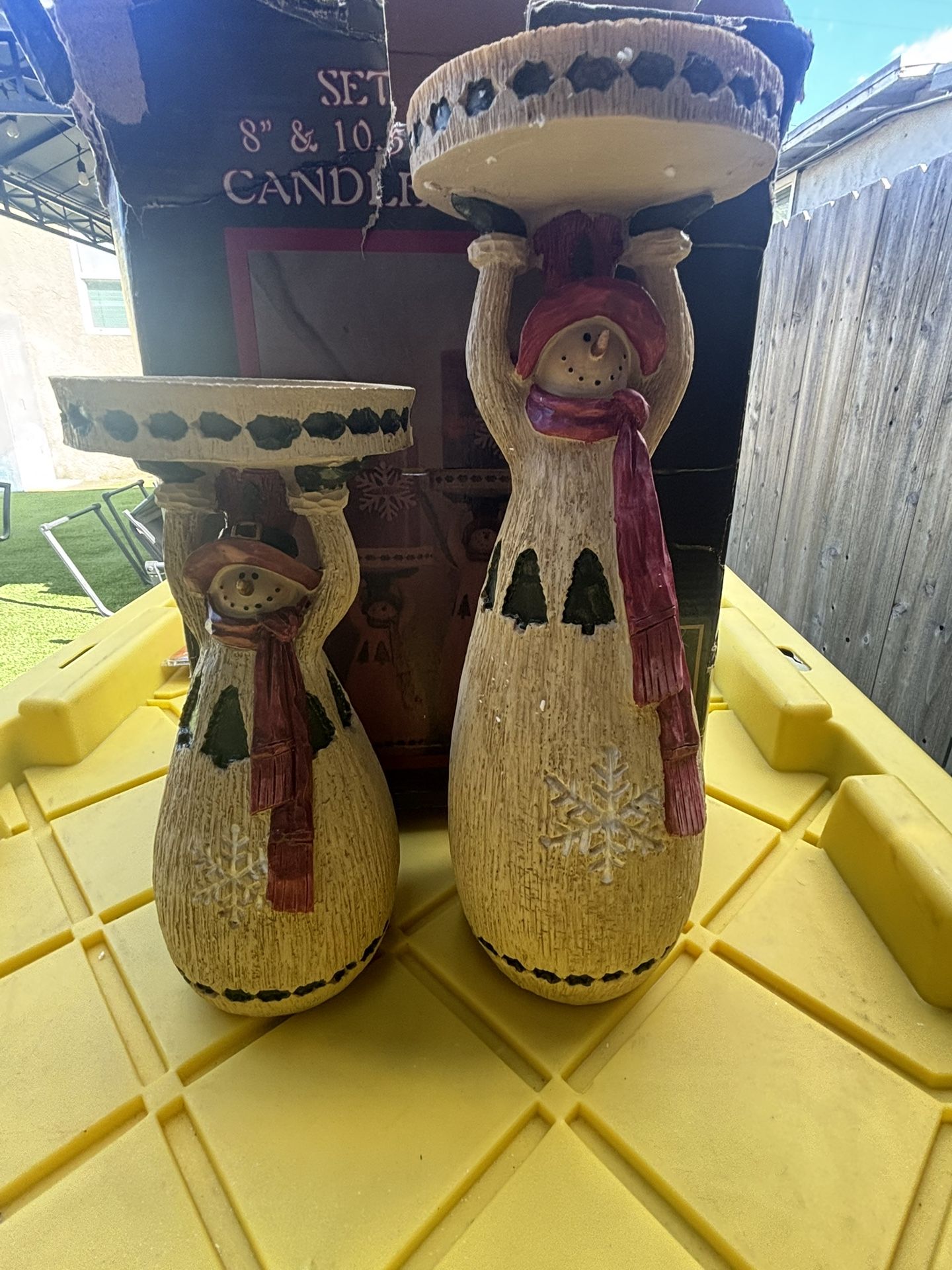 Snowman Candle Holders