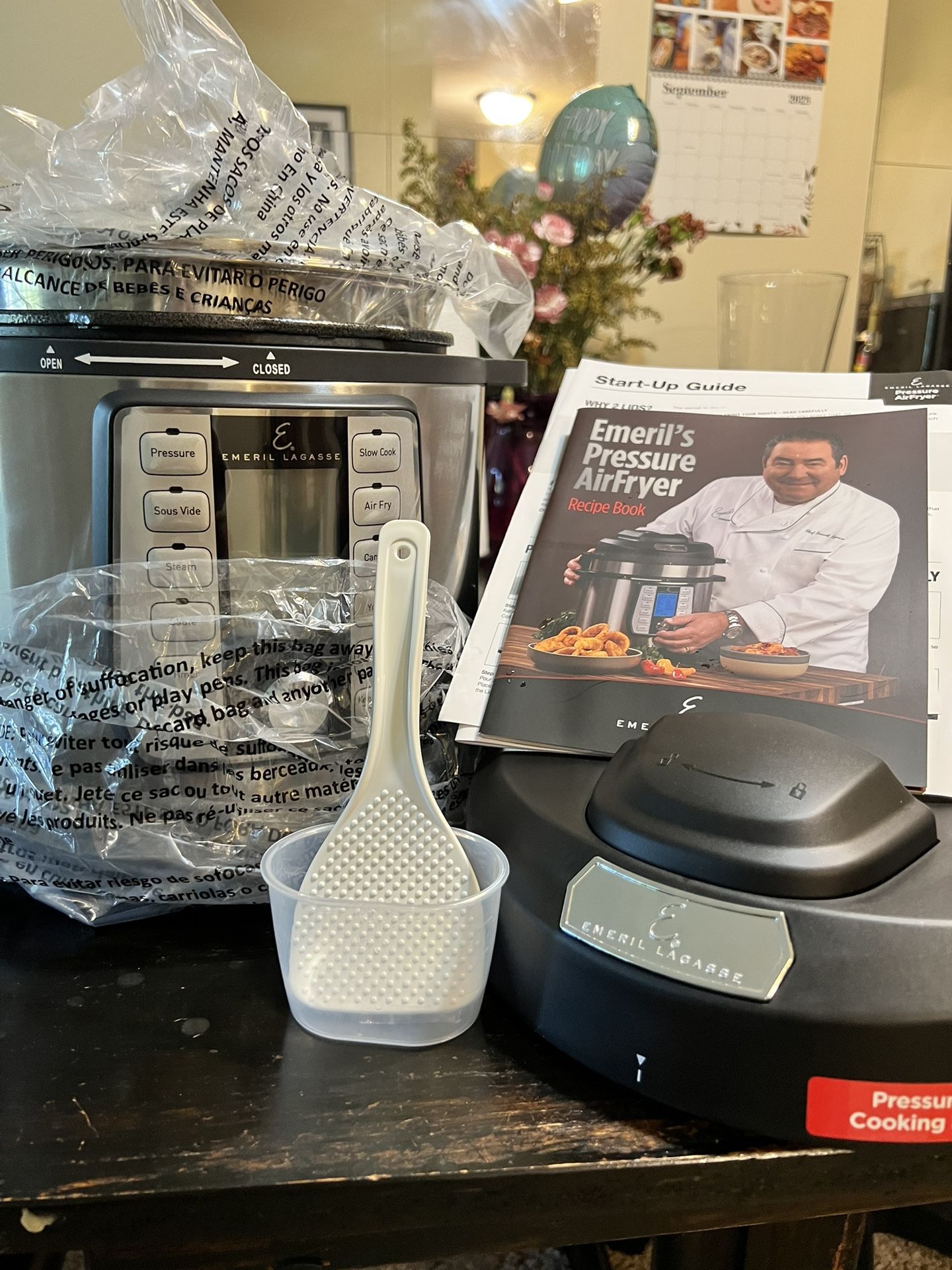 Emeril Everyday QT Pressure Air Fryer, Pc Accessory Pack, Silver