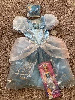 Brand New Cinderella Disney Princess Dress And Crown And Doll