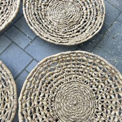 4 Rattan Wall Basket Decor 
