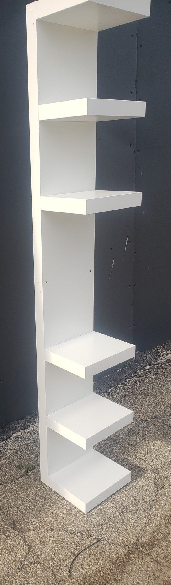 White Wall 7 Tier Shelf Unit 12inx75in
