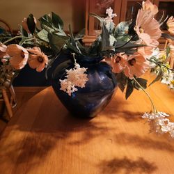 Flower Arrangement.  Vase Is 9”. Total 12”