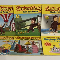 Lot of 6 Curious George Paperback Books by Margret & H. A. Rey