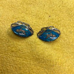 Vintage sterling silver clip on earrings, Thailand, design, beautiful pieces
