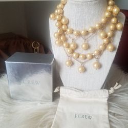 J.Crew Glass Pearl Necklace 