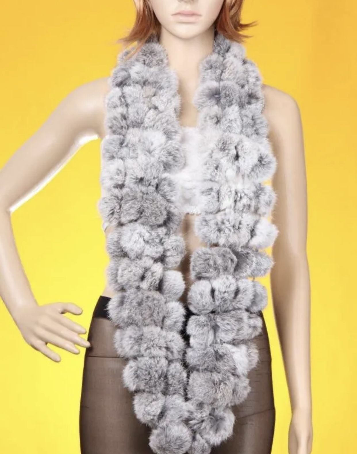 New Winter Warm Fur 100% Real Rex Rabbit Fur Collar Scarf Shawl Neck Warmer