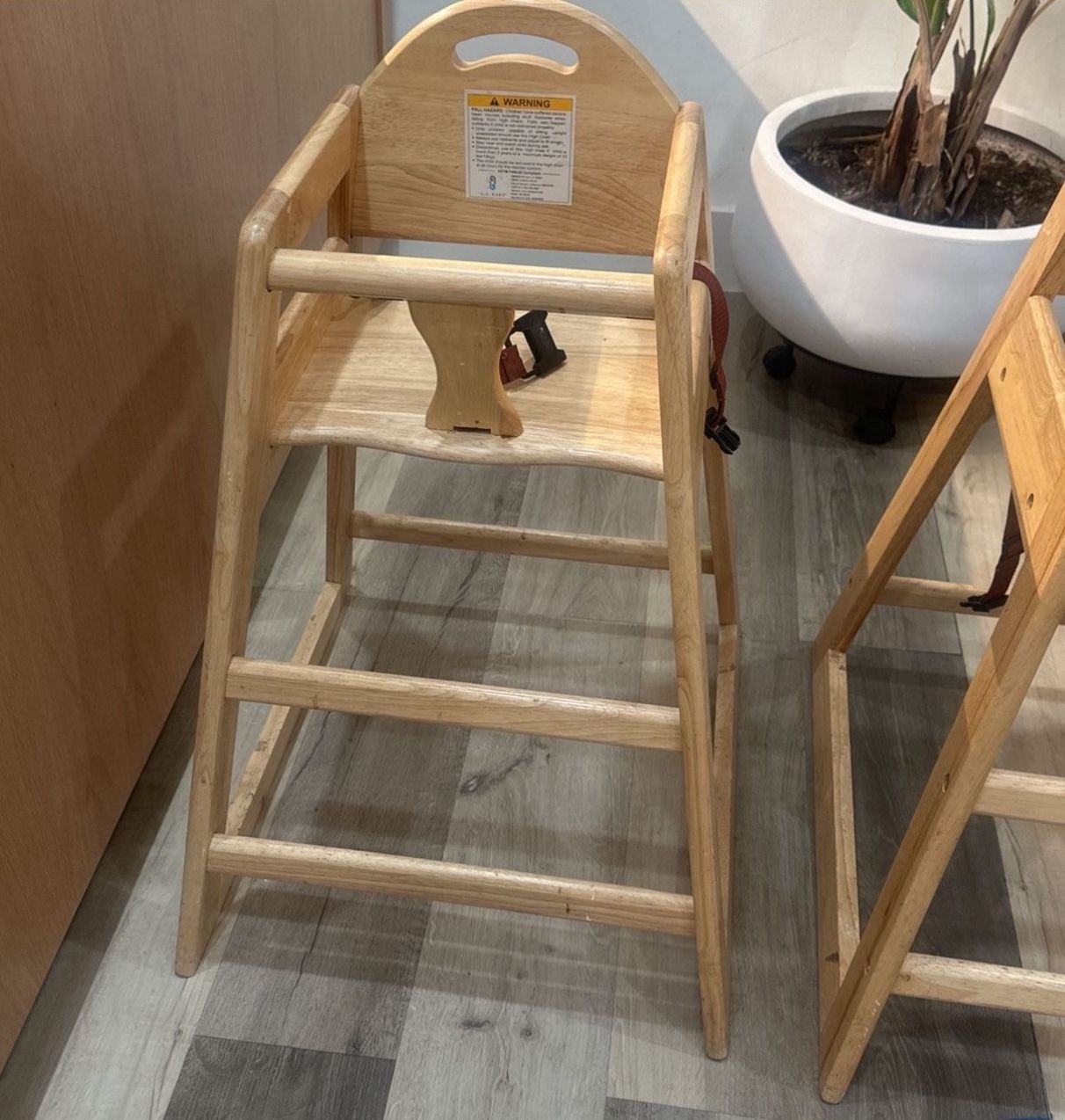 Baby High Chair Wood Solid