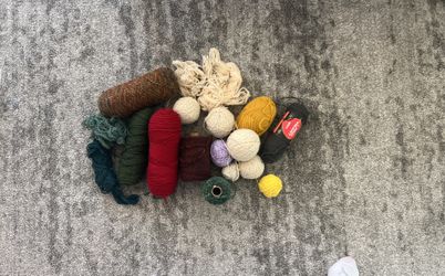Pile Of Yarn For Accents To Knitting Projects.