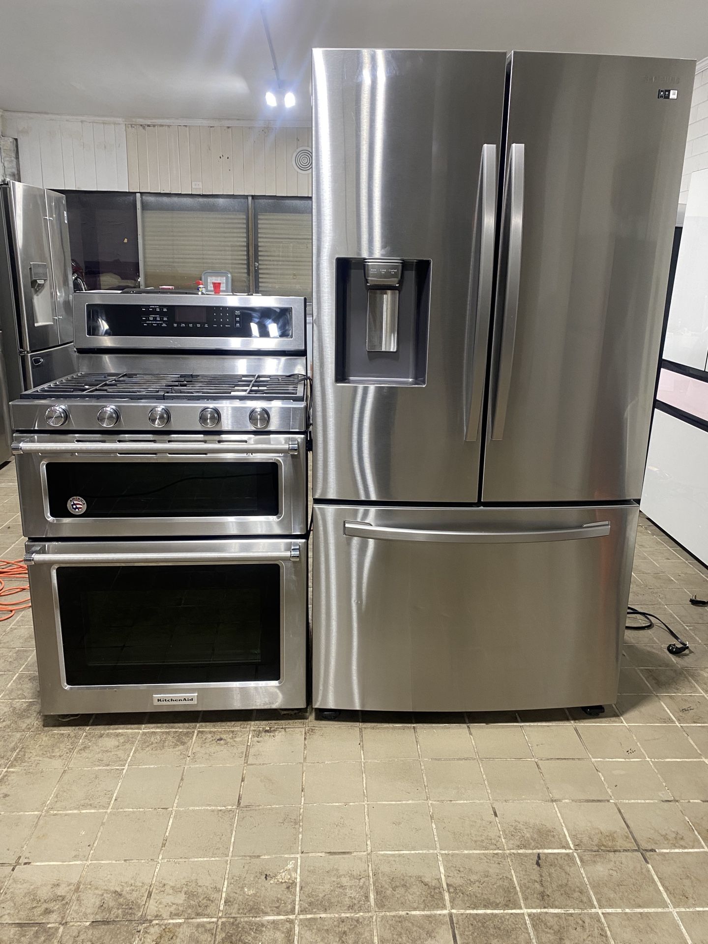 Stainless Steel Set – Samsung French Door Fridge +  Gas Stove