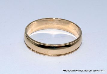 14k Yellow Solid Gold Traditional Milgrain Wedding Band Size 10.5 Pre-owned . Has light wear Excellent condition  Will be sent in generic ring box   A