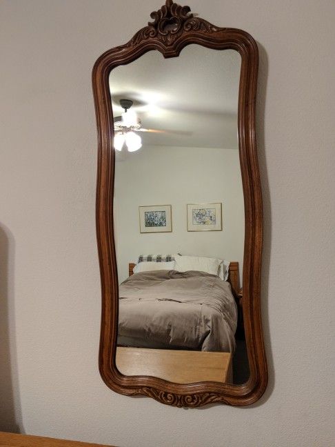 Solid Wood Carved Antique Wall Mirror