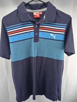 Puma Mens Size Small 2 Tone Blue Polo Shirt. Great Condition Awesome Color Combination and Design. 100% Premium Cotton Strand,