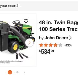 John Deer 122 cm 48 In Rear Bagger (In Closed Box)