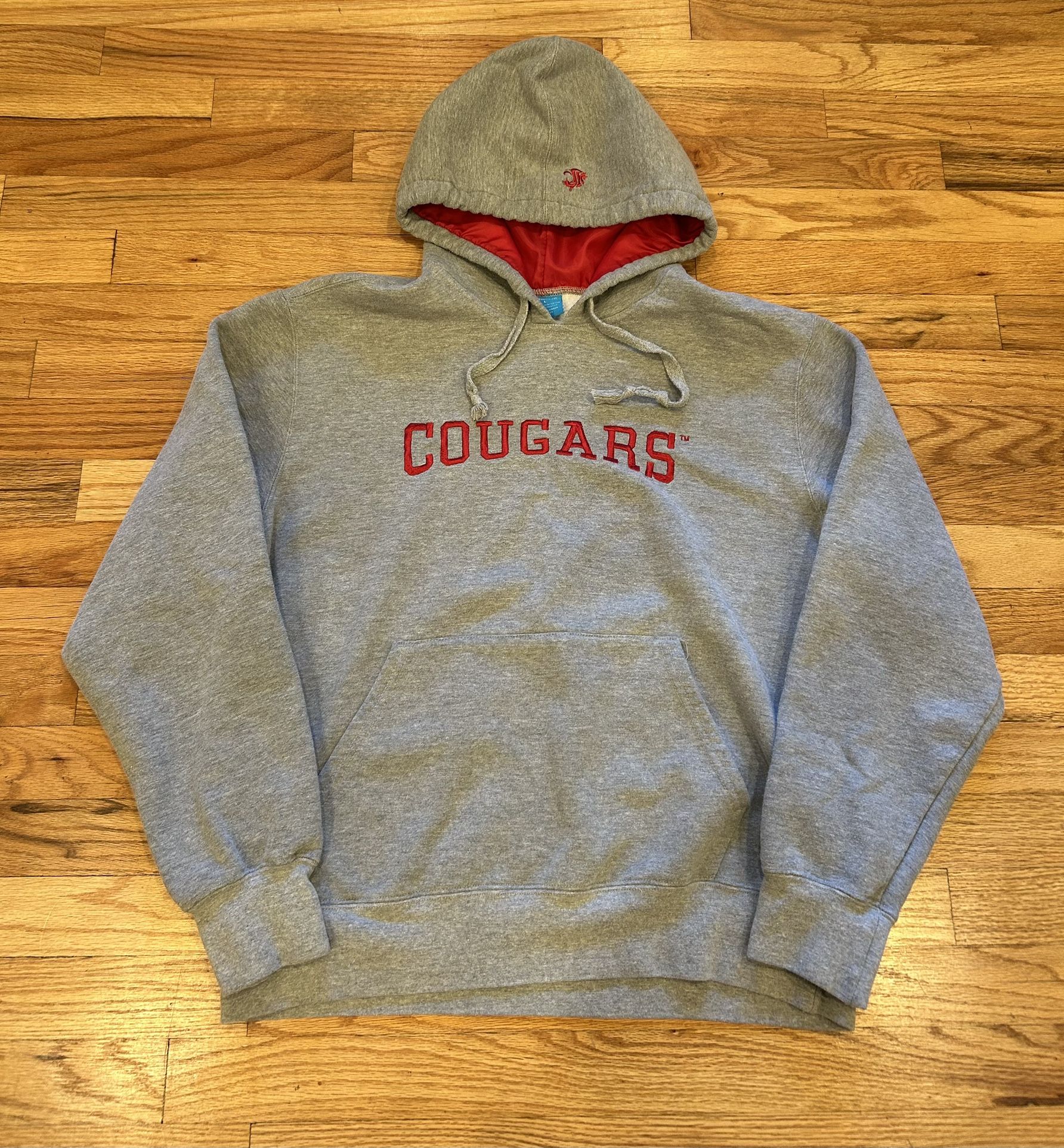 Gray And Red Cougars WSU Hoodie Size L
