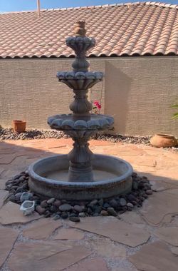 3-Tier Outdoor Concrete Garden Fountain