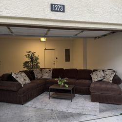 Large Brown Sectional Couch