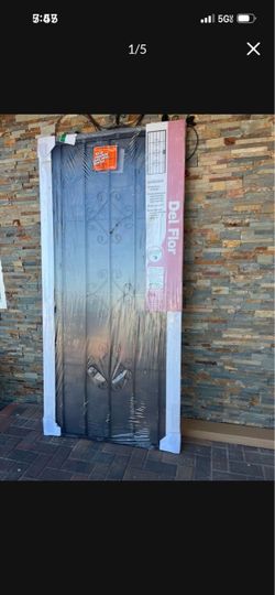 36 in. × 80 in. Del Flor Copper Surface Mount Outswing Steel Security Door with Expanded Metal Screen