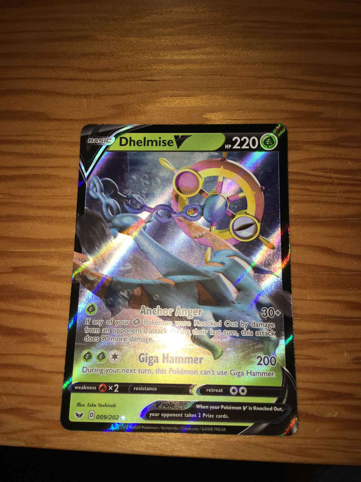 NEW Dhelmise V 009/202 Pokémon Card