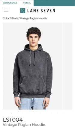 Bulk Vintage Black Raglan Hoodies