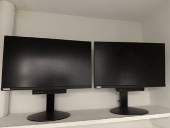 🔧 Lot of 2 Lenovo ThinkCentre TIO Monitors 🖥️ – For Parts/Repair ⚡