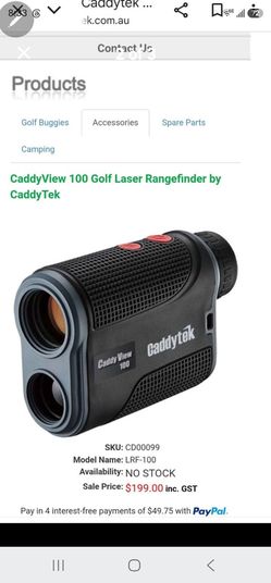 CaddyTek CaddyView 100 Golf Laser Rangefinder
