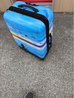 Hard shell Suitcase With Sun Set Design
