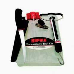Rapala Fisherman’s Tool Kit NIB Pliers, Knife, Scale, Clippers, Sharpener, Tackle Box