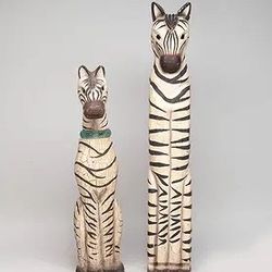 Zebra Sculptures Hand Made Signed James Haddon 