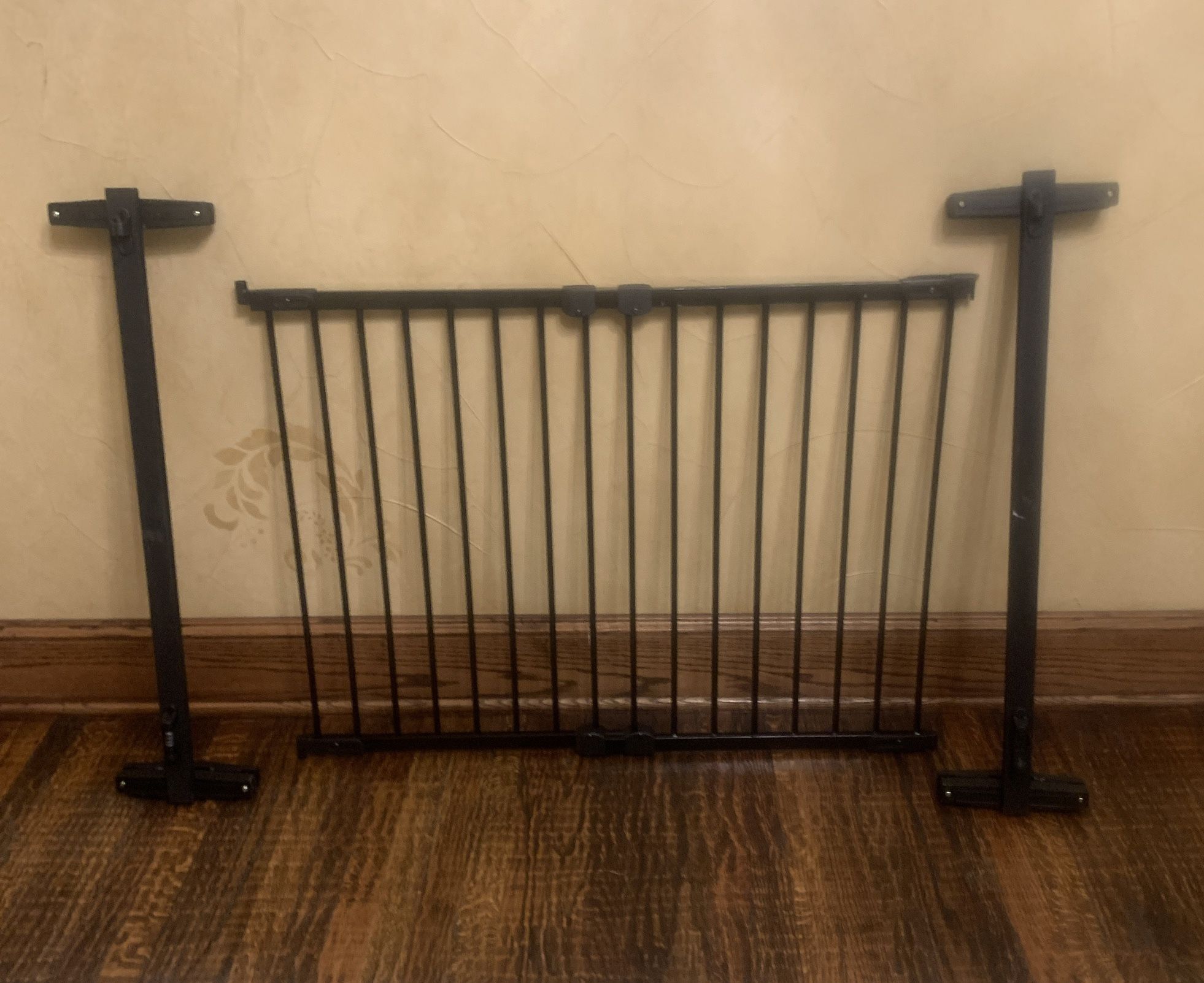 Adjustable, Black, Indoor, Staircase Gate