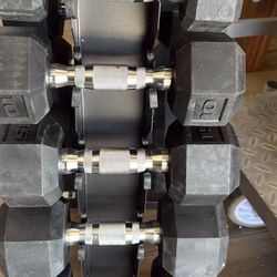 CAP Barbell Rubber Coated Dumbbell Weight Set with Vertical Rack | 100 lb, 150 lb, and 210 lb Options