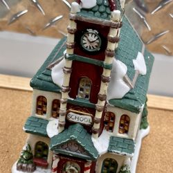 Vintage 1994 Victorian Christmas Village School Light Up Tested With Plug