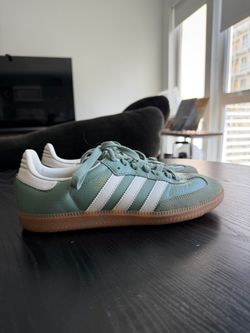 Green adidas sambas women’s.