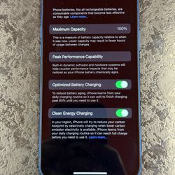 Apple iPhone 12 64gb (Unlocked) Blue 100% Battery Health