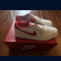 MENS AIR JORDAN 1 LOW OG_WHITE/UNIVERSITY RED-WHITE CZ0790-161-SIZE 9 9.5 10 10.5 11 11.5 12  12.5