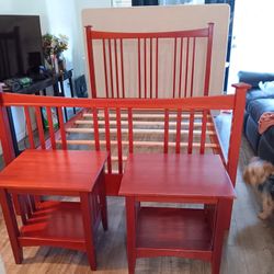 Queen Bed Frame And 2 Nightstands 