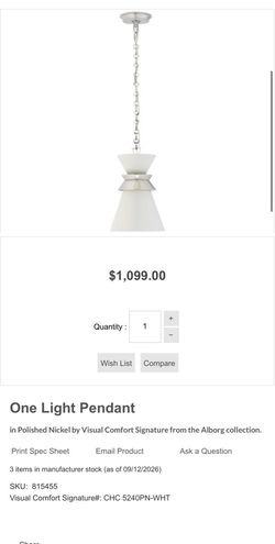 Visual Comfort Signature Alborg Small Stacked Pendant
