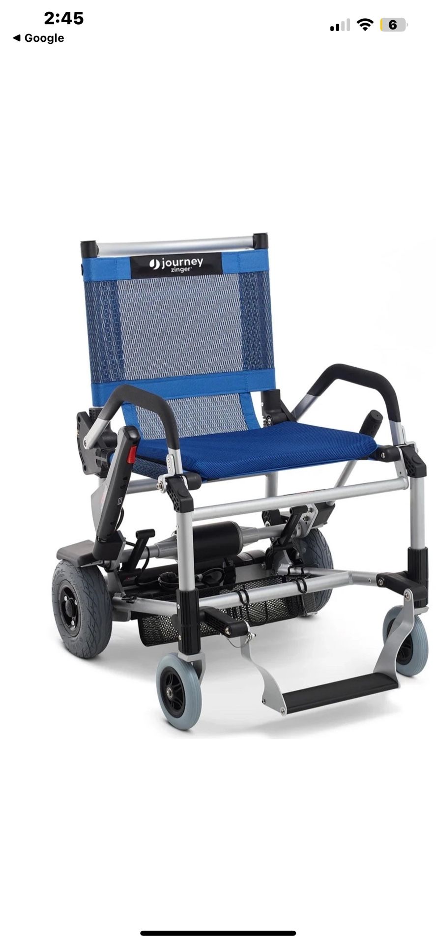 Journey Zinger Electric Powered Lightweight Foldable Chair