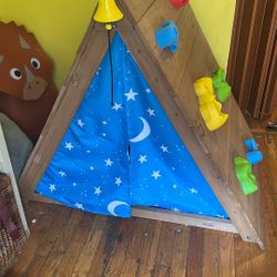 A-Frame Wooden Hideaway Climber Toddler Climbing Toy