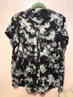 Simply Vera Vera Wang Floral Short Sleeve Blouse