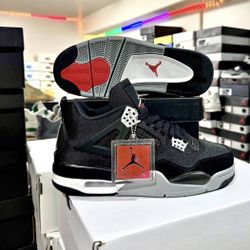 Brand New Jordan 4 Black Canvas