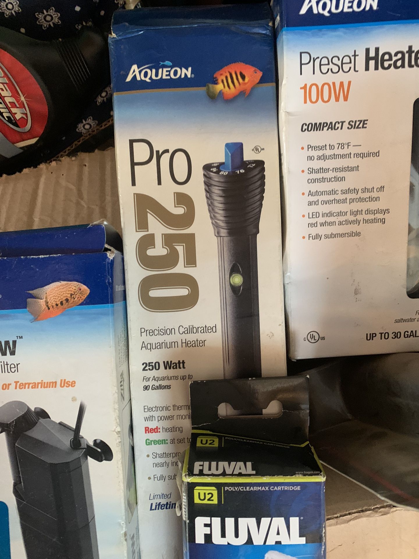 Fish tank heaters etc