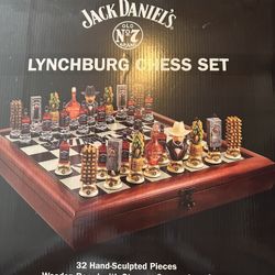 Jack Daniels Lynchburg Chess Set Hand Painted 