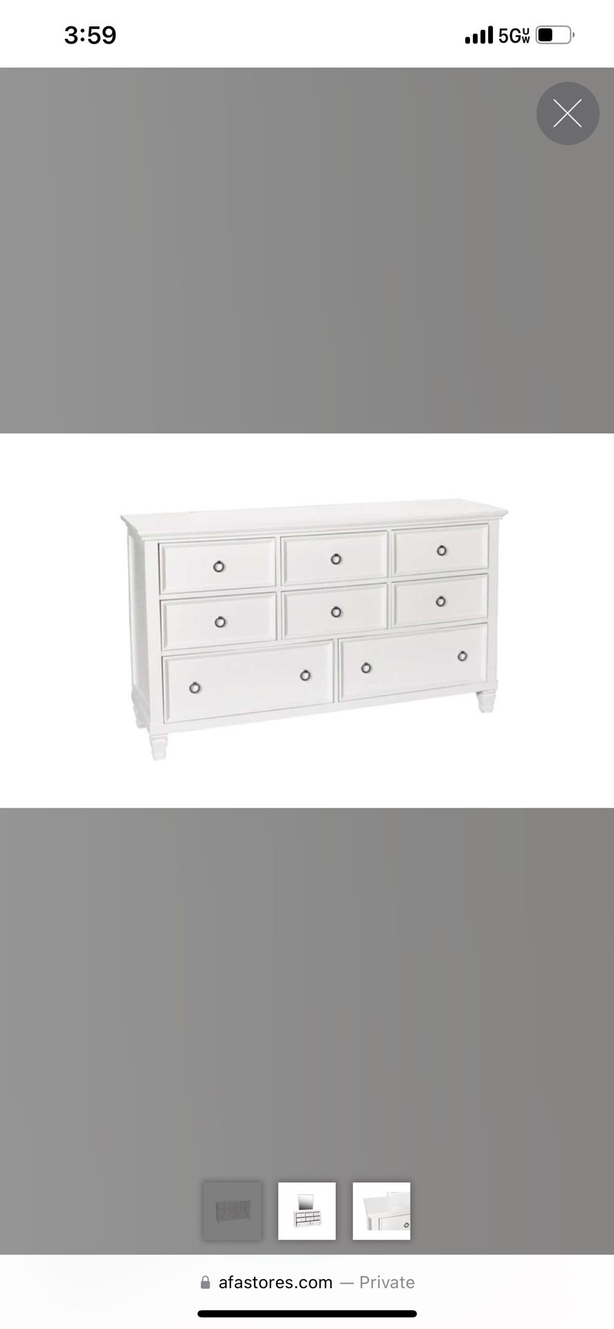 white 8 drawer dresser 
