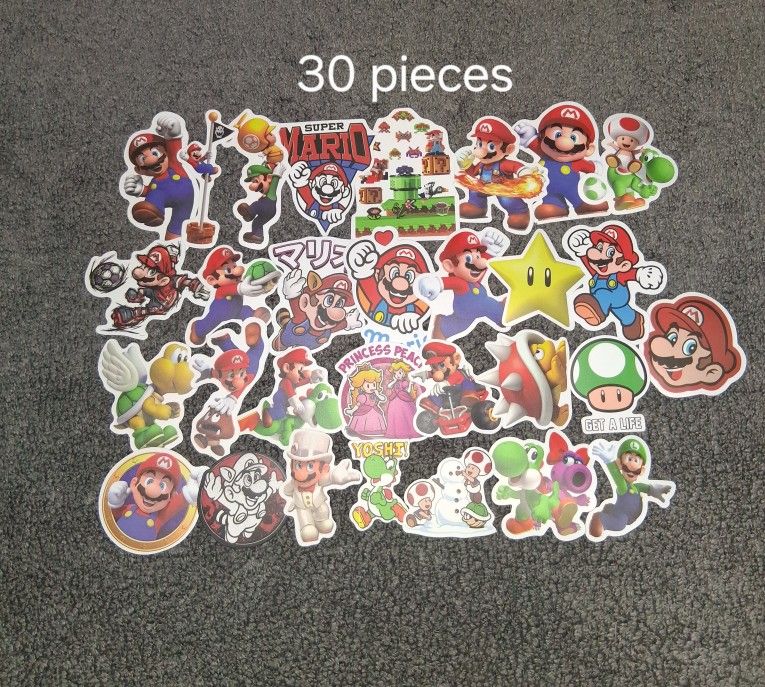 Super Mario 30 Piece Stickers $5 Each Picture