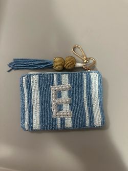 Beaded Coin Purse with Letter E