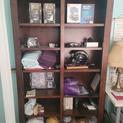 6 Shelfs Bookcase Wood/ Glass Kathy Ireland Collection