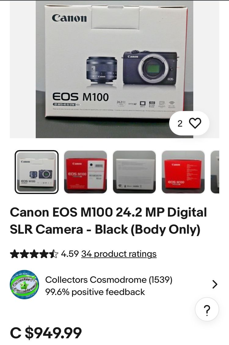 “Cannon EOS M100 Back Side Touch Screen”