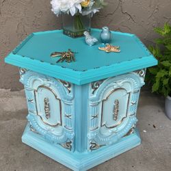 Pretty Retro Cabinet In Teal Gold 